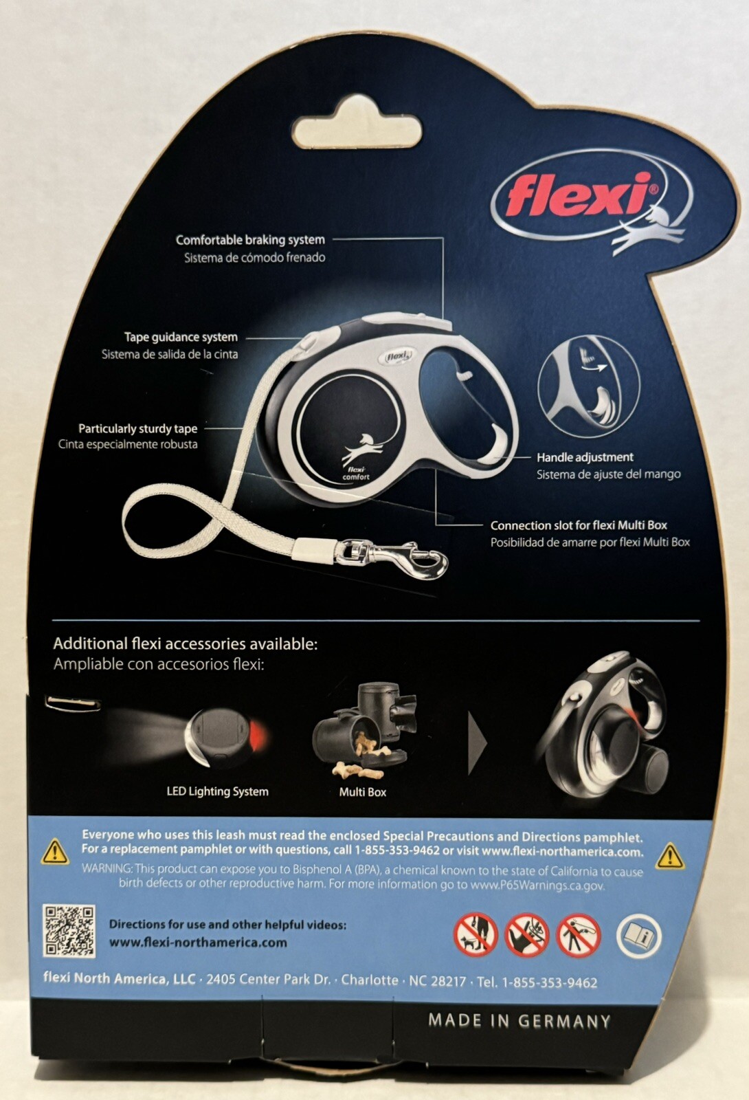 Flexi New Comfort Tape Leash Grey/Black 16 ft Large Dogs Up To 132 lb