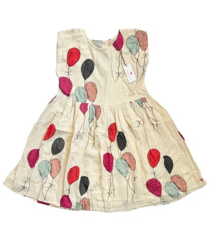 PINK CHICKEN Girls Sleeveless Dress Cotton Colorful Balloon Print Lined 8Y NEW - Picture 4 of 13