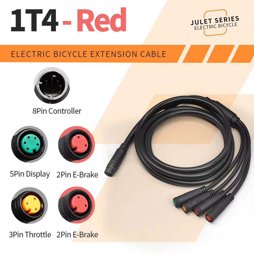 Câble 1T4 Pour Contrôleur KT – Connexion Accélérateur/Vitesse/Freins, Compatibilité Série KT, Longueur 40 Cm
