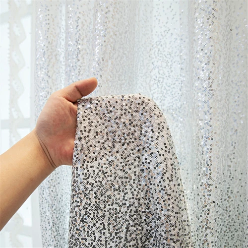 Modern Ombre Color Sheer Curtain with Sequins Shiny Voile Sheer Curtain 2 Panels - Bild 12 von 43