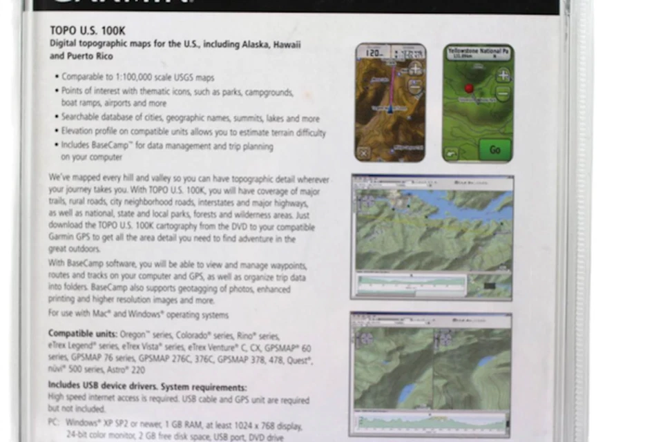 Garmin TOPO U.S. 100K DVD Maps  2009 Digital  Topographical USA 1:100k Mac & Pc - Image 4 of 4