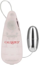 CalExotics Slim Teardrop Bullet Vibrator, easy controller and Silver 