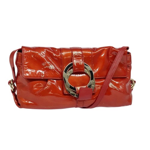 Auténtico bolso de hombro Bulgari Chandra charol rojo - Imagen 14 de 21