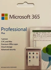 Microsoft Office 365 Professional Plus Keycard for 5 PC or Mac lifetime Genuine