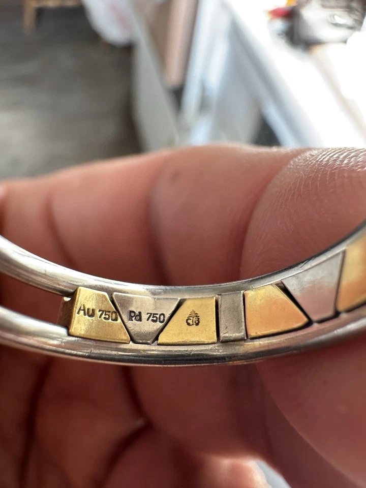 Alianza de boda Christian Bauer "Moving Line" paladio y oro de 18 quilates - 10,25 Foto 3 de 4