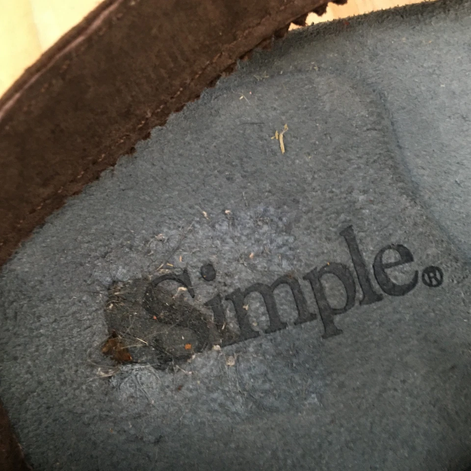 Simple Sandals Womens 8.5 Casual Open Toe Strappy Slingback Brown Blue Suede - Image 3 of 4