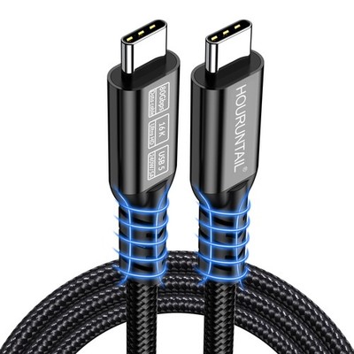 Thunderbolt 5 Cable 6.6ft 2M USB4 C to C Right Angle 80Gbps - 240W Charging