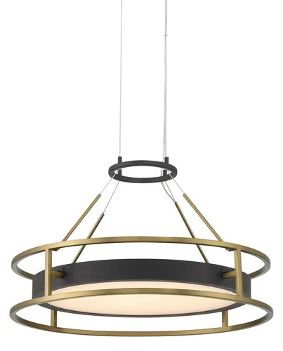 Minka Lavery 5086-L Levitation 19"W LED Linear Pendant - Soft Brass / Sand Coal - Picture 1 of 9