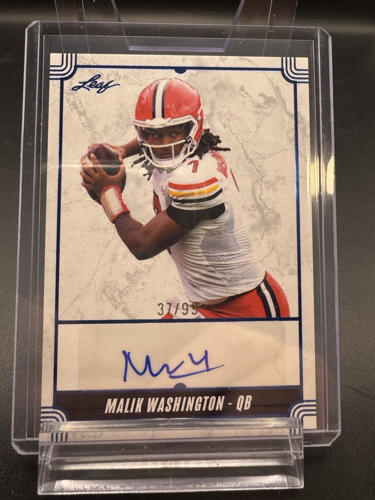 Malik Washington 2025 Leaf Football Auto /99 Blue