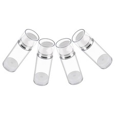 Reusable Transparent Airless Pump Bottles Set 4 for Lotion and Shampoo Travel