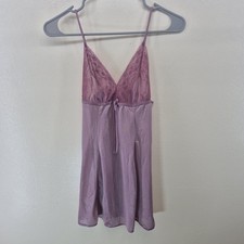 Vintage Sheer Lace Tank Top Womens XS Pink Whimsigoth Coquette Made in USA