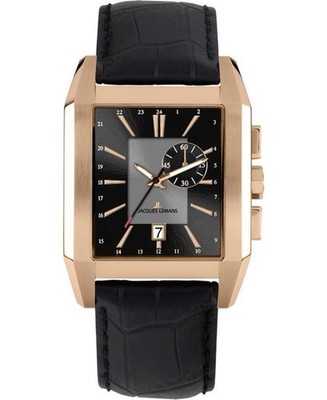 JACQUES LEMANS Men Analog Quartz Casual Watch Classic Dress Waterproof