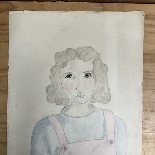 July 17, 1949 Original Pencil Young Girl Portrait Drawing | Artist Signed - Picture 2 of 10