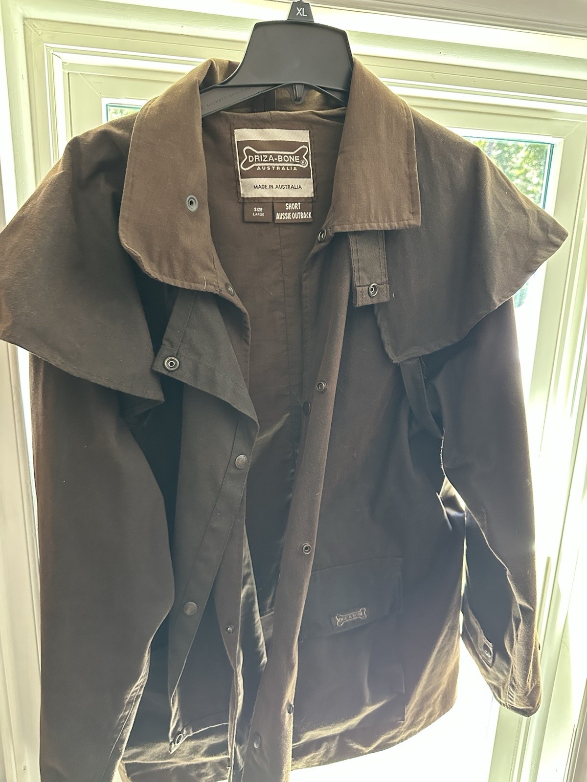 DRIZA-BONE Mens Large Brown Riding Coat Australian Duster Ranch Jacket Size 6