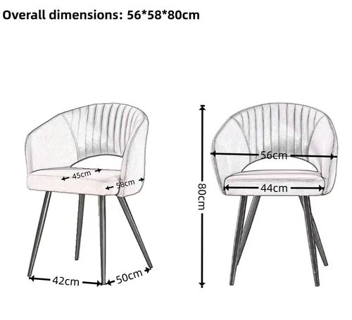 BRIBRION x2 Dining Chairs with Armrest Metal Leg Armchair Boucle White Open Back - Picture 2 of 7