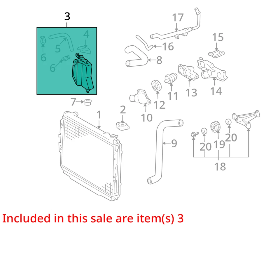 Toyota Tundra 2005 botella de desbordamiento de refrigerante fabricante original 132 k millas (LKQ ~ 438455927) Foto 4 de 4