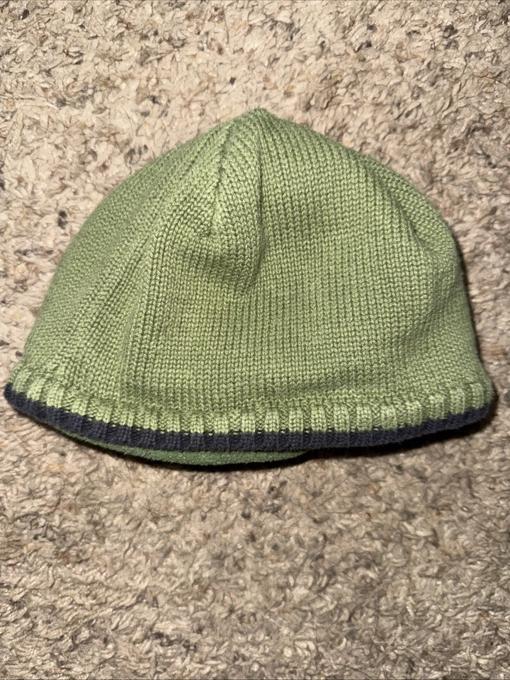 Gymboree Baby Boy 0-12 M Green Knit Cotton Beanie Farm Truck Red Lined Hat 2007 - Image 3 of 4