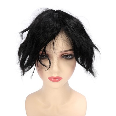 Kurze Schwarze Perücke Atmungsaktiv Layered Fluffy Synthetische Handsome Hair To