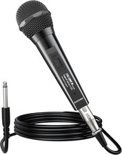 Microfono Alambrico para Canto Metalico Cable XLR 20ft 6.5ft Cardioide Black L52