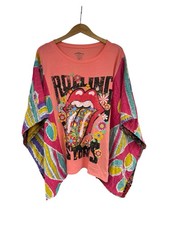 The Rolling Stones Graphic T Shirt Upcycled Boho Hippie Sleeves Size L/XL 