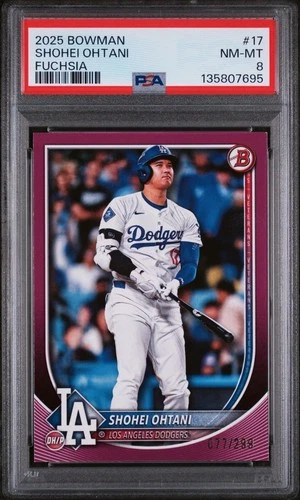 2025 Bowman Chrome Shohei Ohtani Fuchsia Refractor /299 PSA 8
