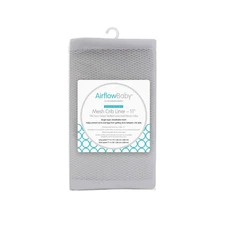 Breathable Mesh Liner for Full-Size Cribs (Gray, 11') Grey 193"L x 0.1"W x 11"H