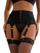 Love Salve Sexy Women Lingerie Garter Belt Set – 2 Piece Lace Stretch Adjustable