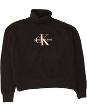 CALVIN KLEIN JEANS Womens Graphic Sweatshirt Jumper UK 18 XL Black CA10