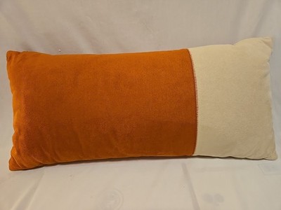 Threshold Toss Pillow 12H X 11L  X 5W Velvet Pillow In Rust/Cream Color