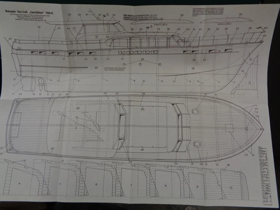 Bauplan , Motorjacht Chris - Craft , Constellation , 1960/61 - Bild 2 von 2