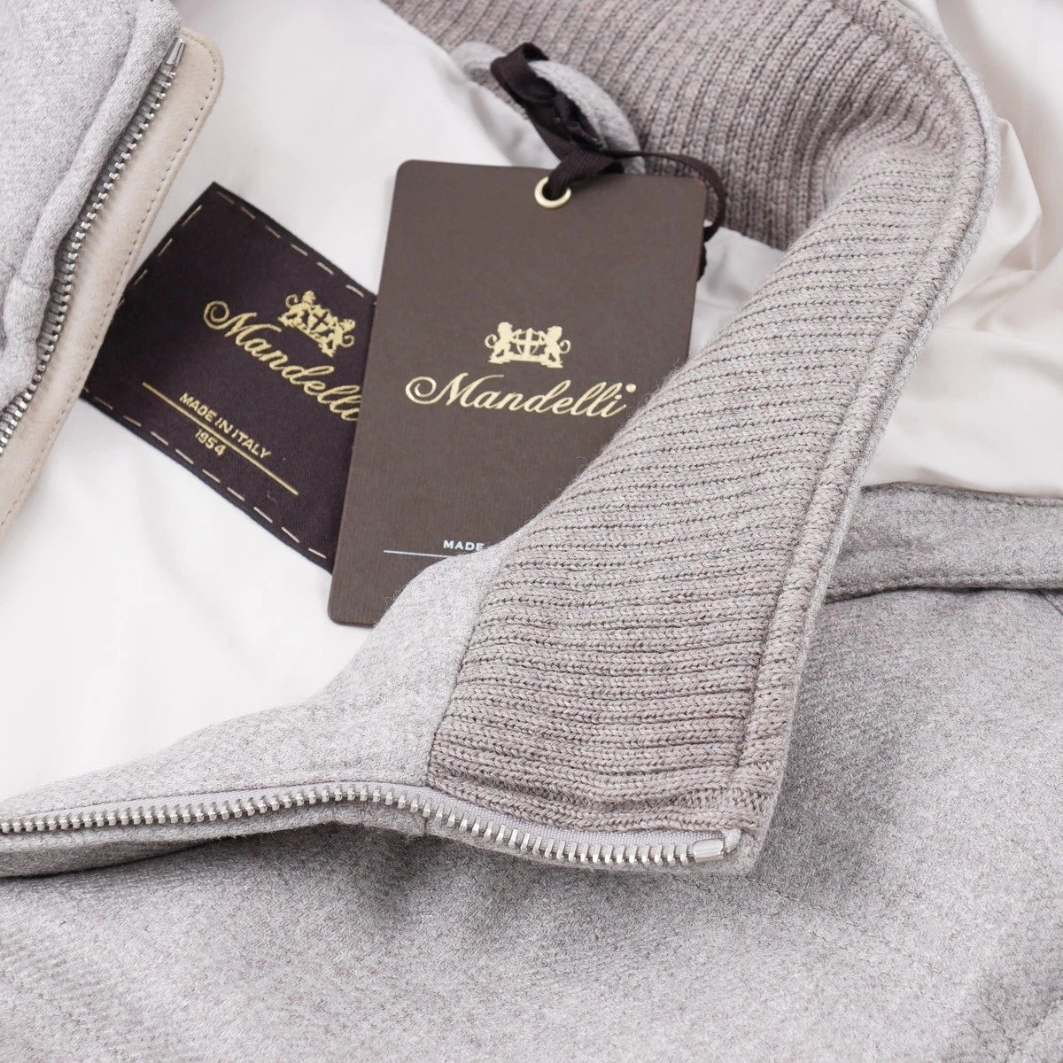 Enrico Mandelli Soft Flannel Wool-Cashmere Down Vest with Hood M (Eu50) NWT image 7