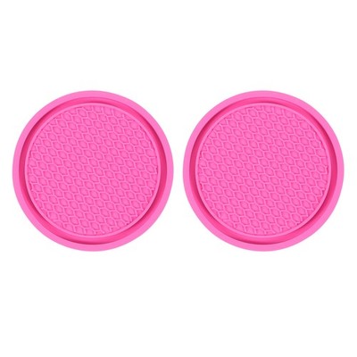 2 Stück Auto Cup Coaster Universal PVC Auto Cup Matten Rutschfeste, Rosarot