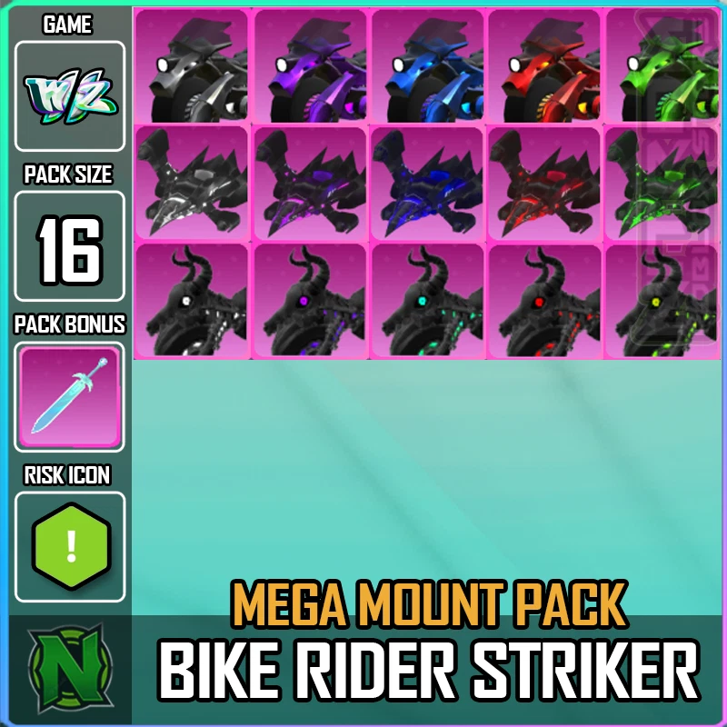 ZERO WEAPON AND ARMOR World Zero WZ - 16 PACK - BIKES, RIDERS and STRIKERS - PACK BONUS : ZERO SWORD