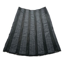 Vintage Y2K Old Navy Fall 2006 Mixed Media Striped Mesh Midi Skirt - Size 2