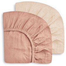 SWEET DOLPHIN 2-Pack Muslin Crib Sheets for Boys  Girls, Ultra Soft Breathab...