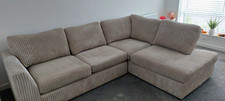 DFS Heydon Left Hand Facing Open End Corner Sofa, Silver Corduroy Striped