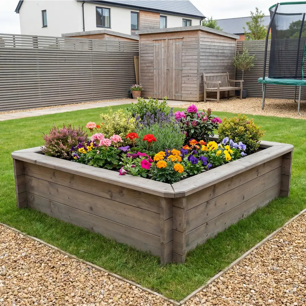 Raised Garden Bed - 1.5m x 1.5m - 429mm Height - 27mm Thick Wall