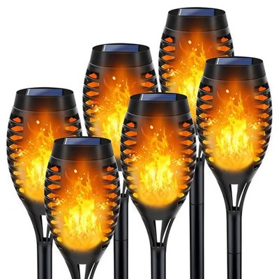 Outdoor Solar Lights, 6Pack Solar Torch Light with Flickering Flame, Solar Ga...