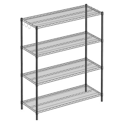 4-Shelf Adjustable Metal Shelf Wire Shelving Unit Heavy Duty Storage Rack Dis...