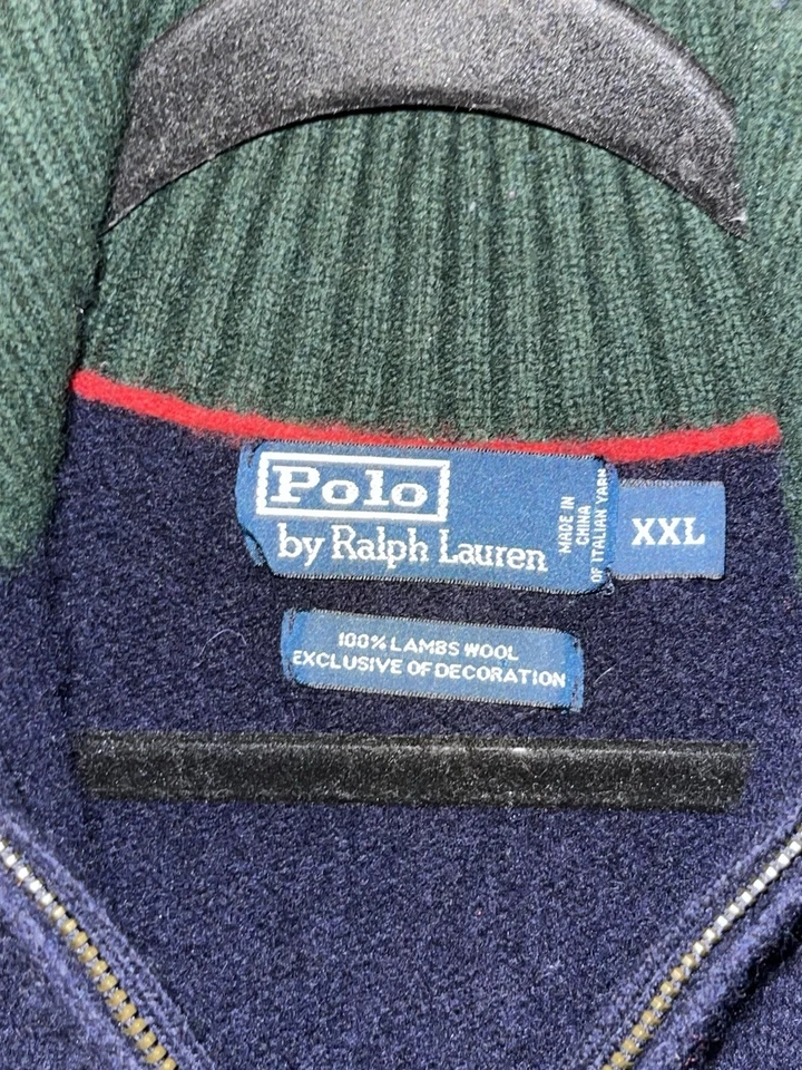 Sudadera Abrigo Deportivo Vintage Polo Ralph Lauren Lana Foto 2 de 4