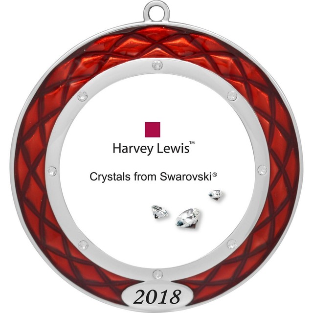 2018 Round Photo Frame Red Holiday Ornament Harvey Lewis Crystals from Swarovski eBay