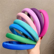 Women's Girl Colorful Sponge Headband Padded Hairband Wide Hair Hoop Headpiec