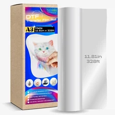 Hot/Cold Peel DTF Film Roll (30cm x 100m) Sublimation PET Heat Transfer Paper