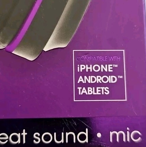 Sentry Bluetooth Wireless Headphones Black Purple Foldable Great Sound NEW - Picture 5 of 6