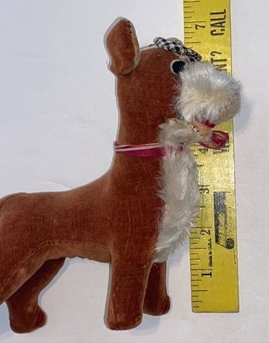 Vintage Standing DOG PLUSH Toy 50s JAPAN Plaid Tam Smiling - Picture 15 of 15