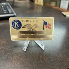 Vintage Brass / Metal Social Security Card Kiwanis International