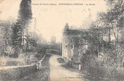 Old postcard 02 CANTON OF VERVINS FOUNTAIN LES VERVINS LE MOULIN 