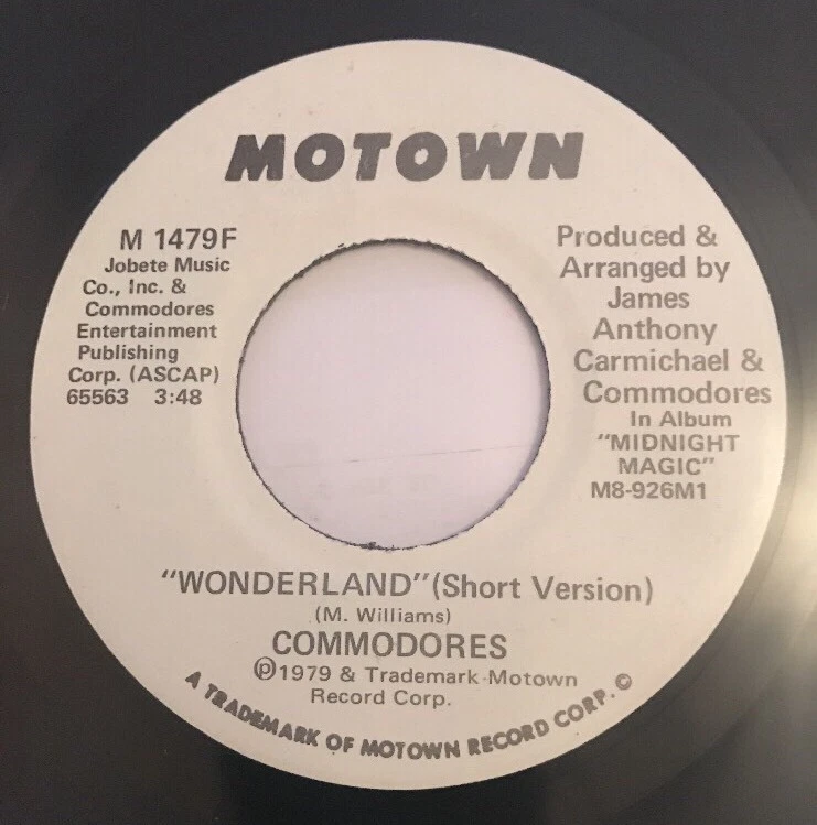 Commodores Wonderland 7" vinyl single record USA promo M1479F MOTOWN 1979 Ex - Image 2 of 2