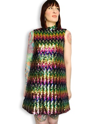 sequin gogo dress Disco Dress Sequin Gogo Dress Disco Sensation Costume- Adult S