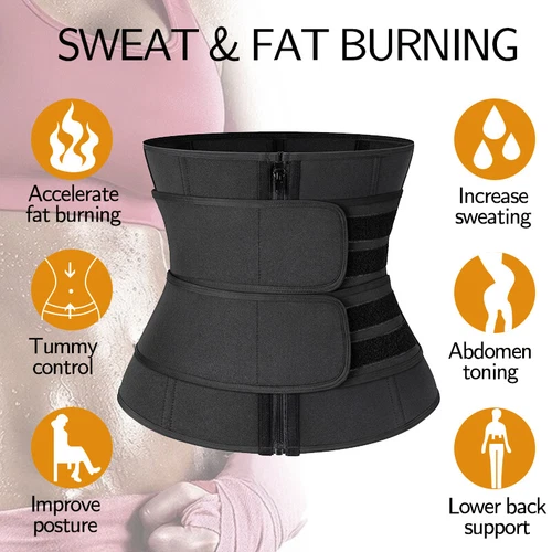 Women Waist Trainer Sauna Neoprene Sweat Belt Tummy Control Gym Yoga Body Shaper - Picture 2 of 14
